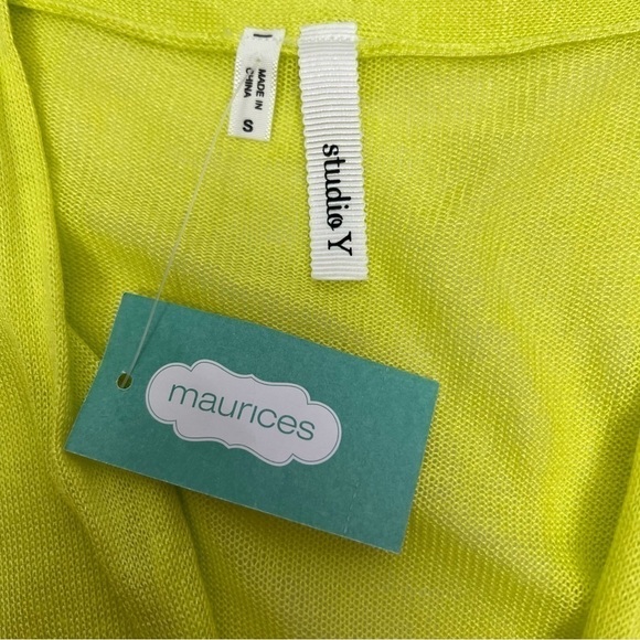 NWT Studio Y from Maurice’s Women’s Cardigan Lightweight Sweater Sz Small Green - Picture 8 of 14